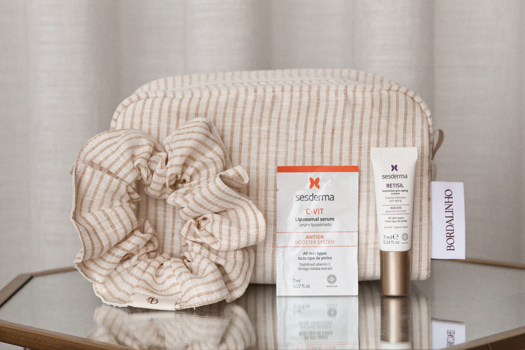 Nécessaire e Scrunchie 100% Linho