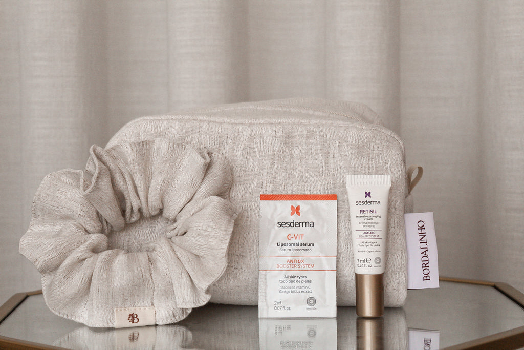 Nécessaire e Scrunchie 100% Linho