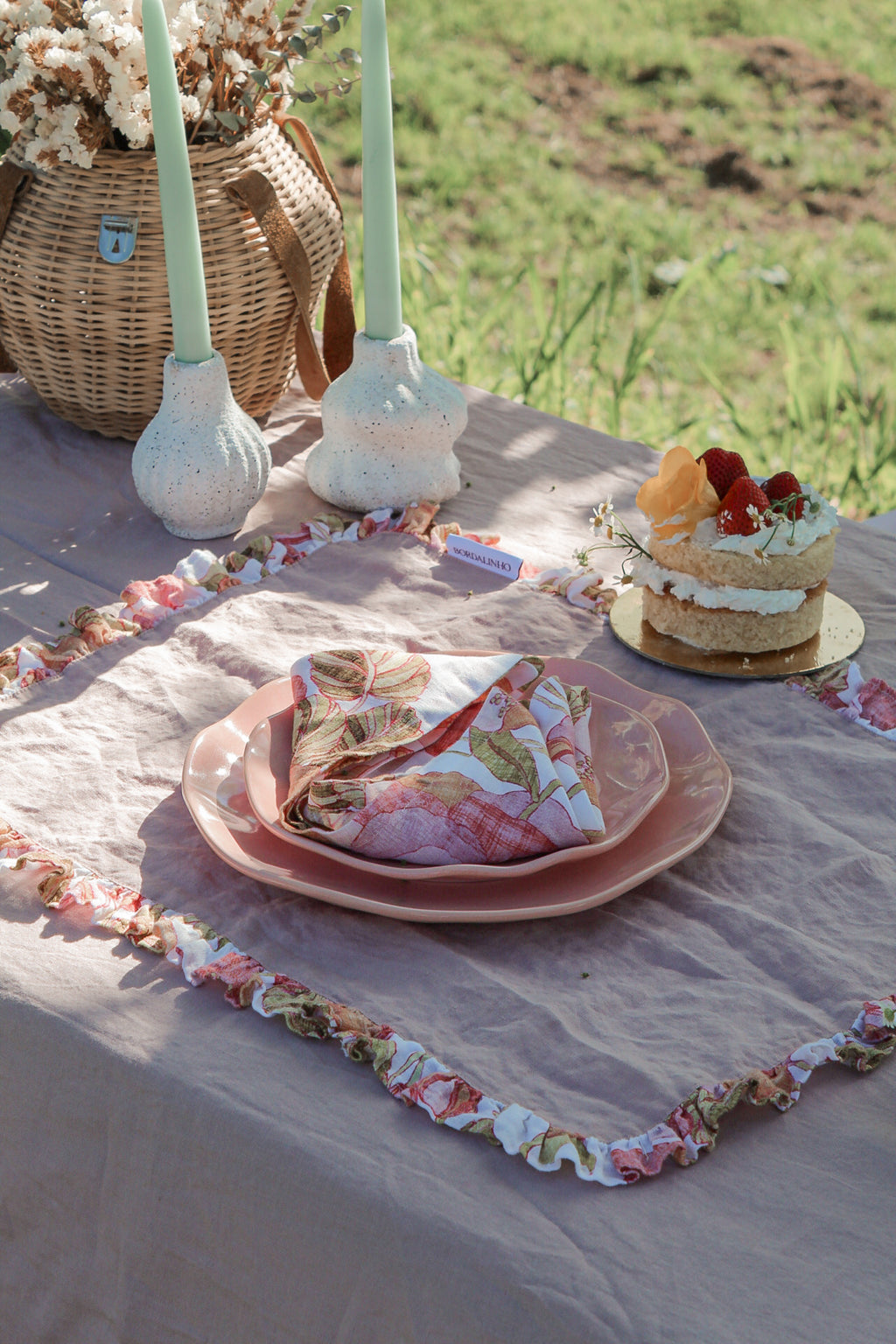 Individual 100% linho com folho