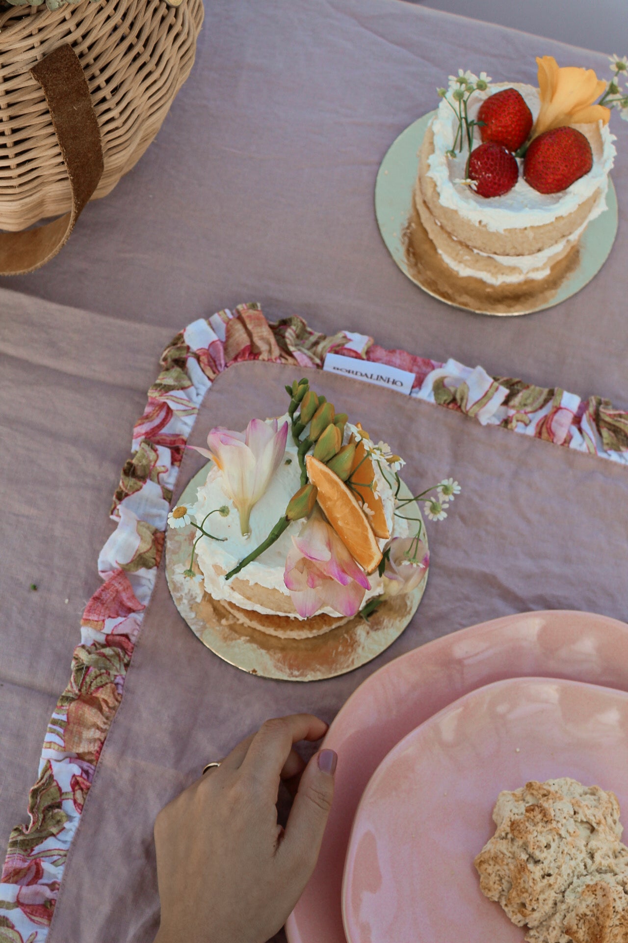 Individual 100% linho com folho