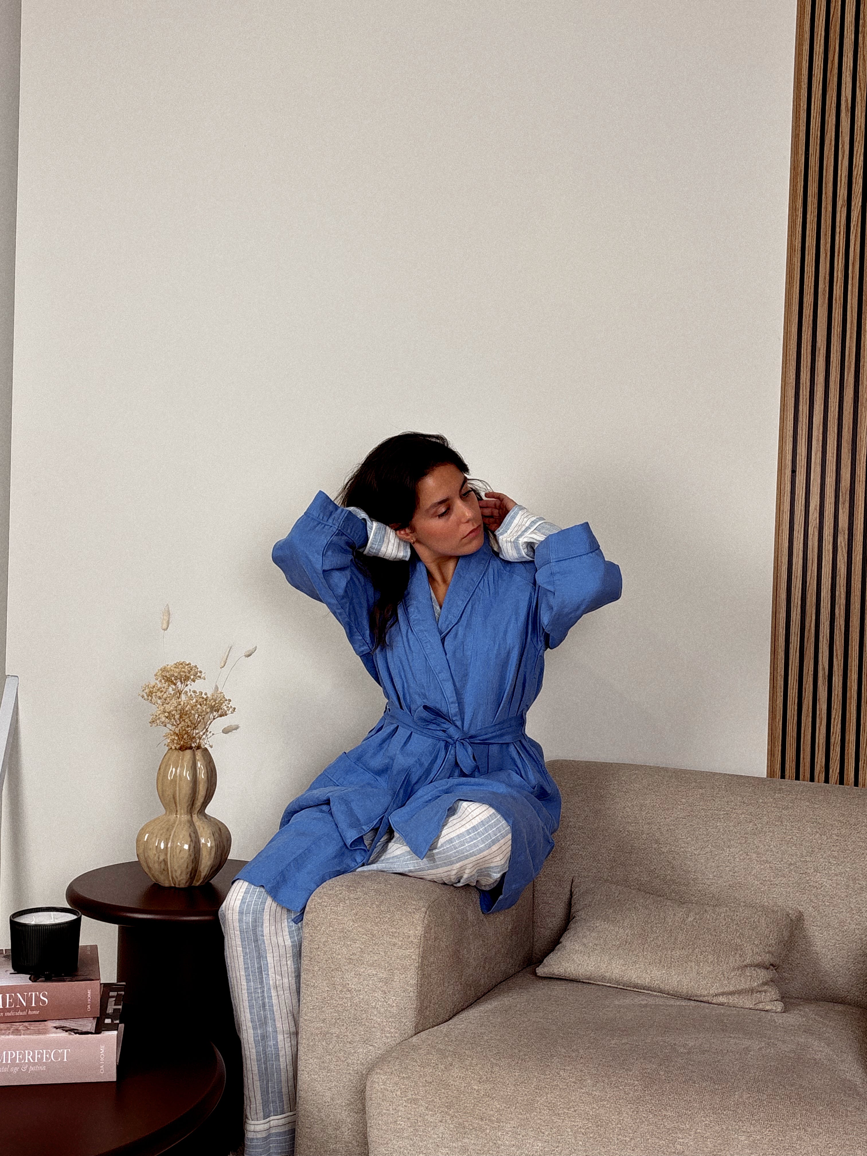 Robe 100% linho lavado